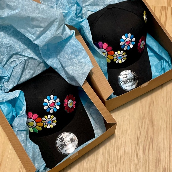 New Era x Takashi Murakami Flower Allover Cloth Strap 9Forty Hat Black - Picture 4 of 9